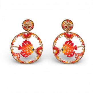 Boucles d’oreilles Coralia Nemo multicolores thème marin Marée Dorée – Hypnochic