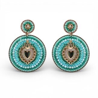 Boucles d’oreilles Ex Voto Sacré turquoise en perles Miyuki – Hypnochic