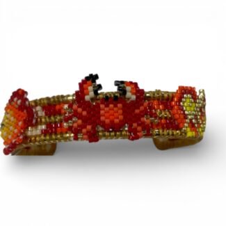 Jonc Coralia Sacré brodé de perles Miyuki motif crabe rouge – bijou bohème chic thème marin Hypnochic