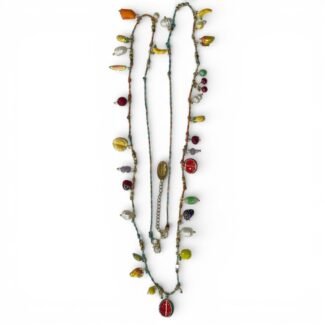 Sautoir fruits émaillés multicolores doré – collection Marée Dorée Hypnochic