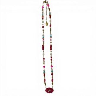 Collier œil protecteur multicolore rouge acier doré HYPNOCHIC
