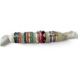 Pack Bagues Éclat Pop 1 HYPNOCHIC, assortiment de bagues colorées émaillées ornées de cristaux dorés